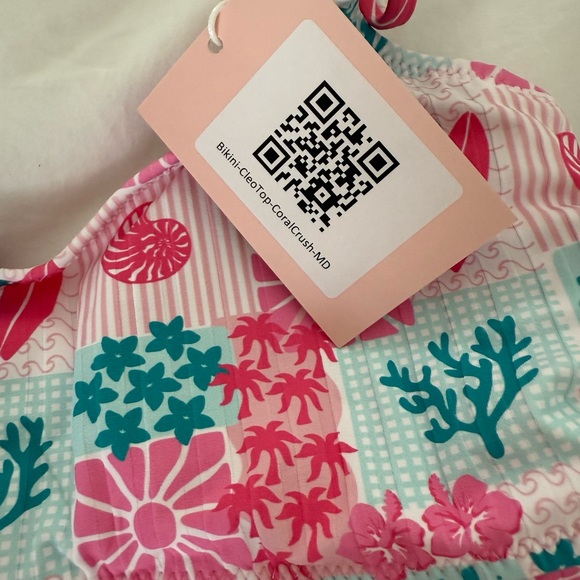 Pink and Blue Patterned Bikini Set - Picture 3 of 5